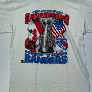 1994 New York Rangers Starter Vintage T-shirt XL White Nhl Single Stitch 90s